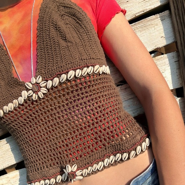【LADIES】crochet shell tops