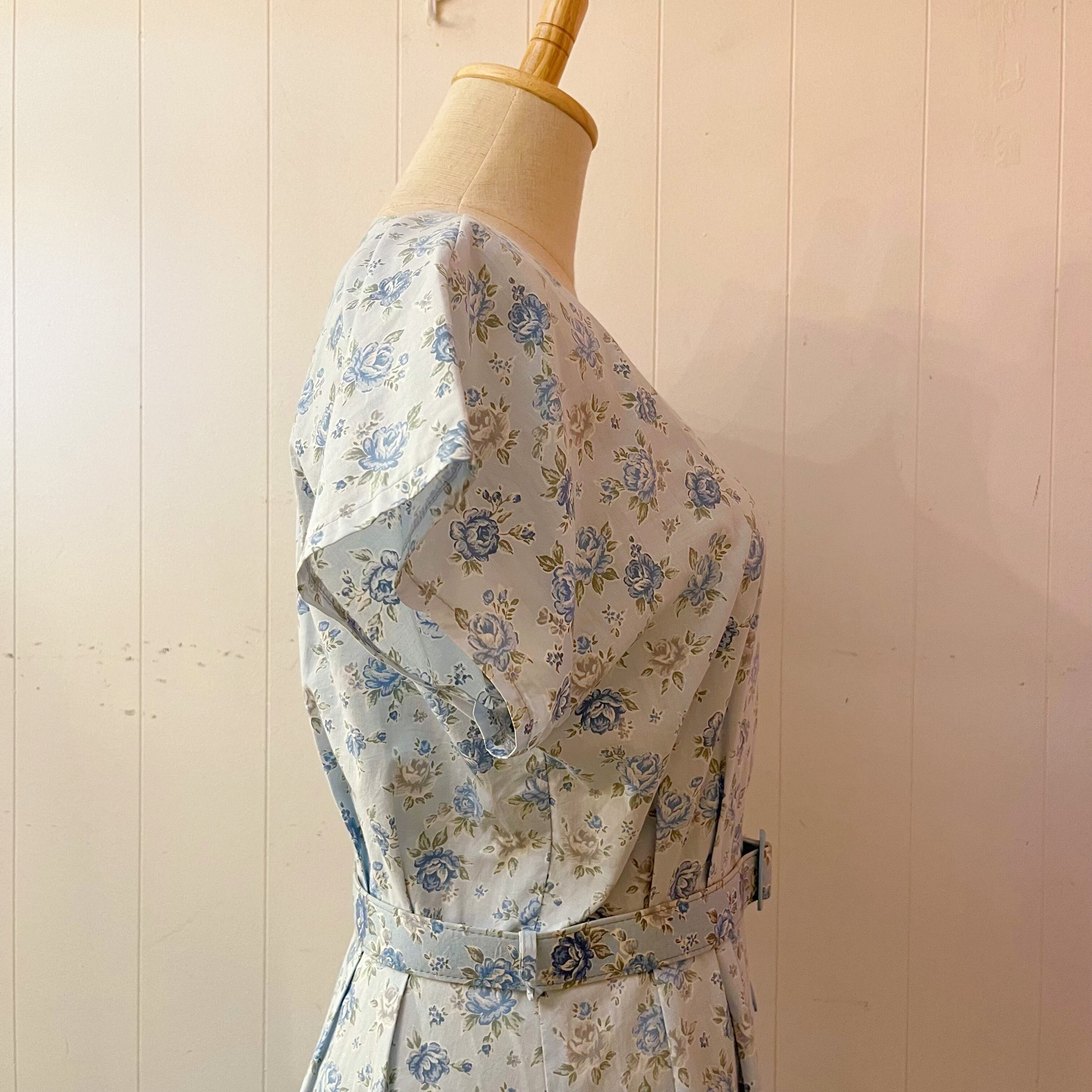 light blue rose cotton one-piece