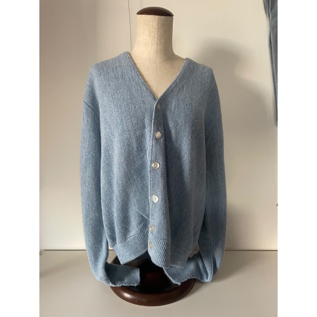 Blue gray knit cardigan