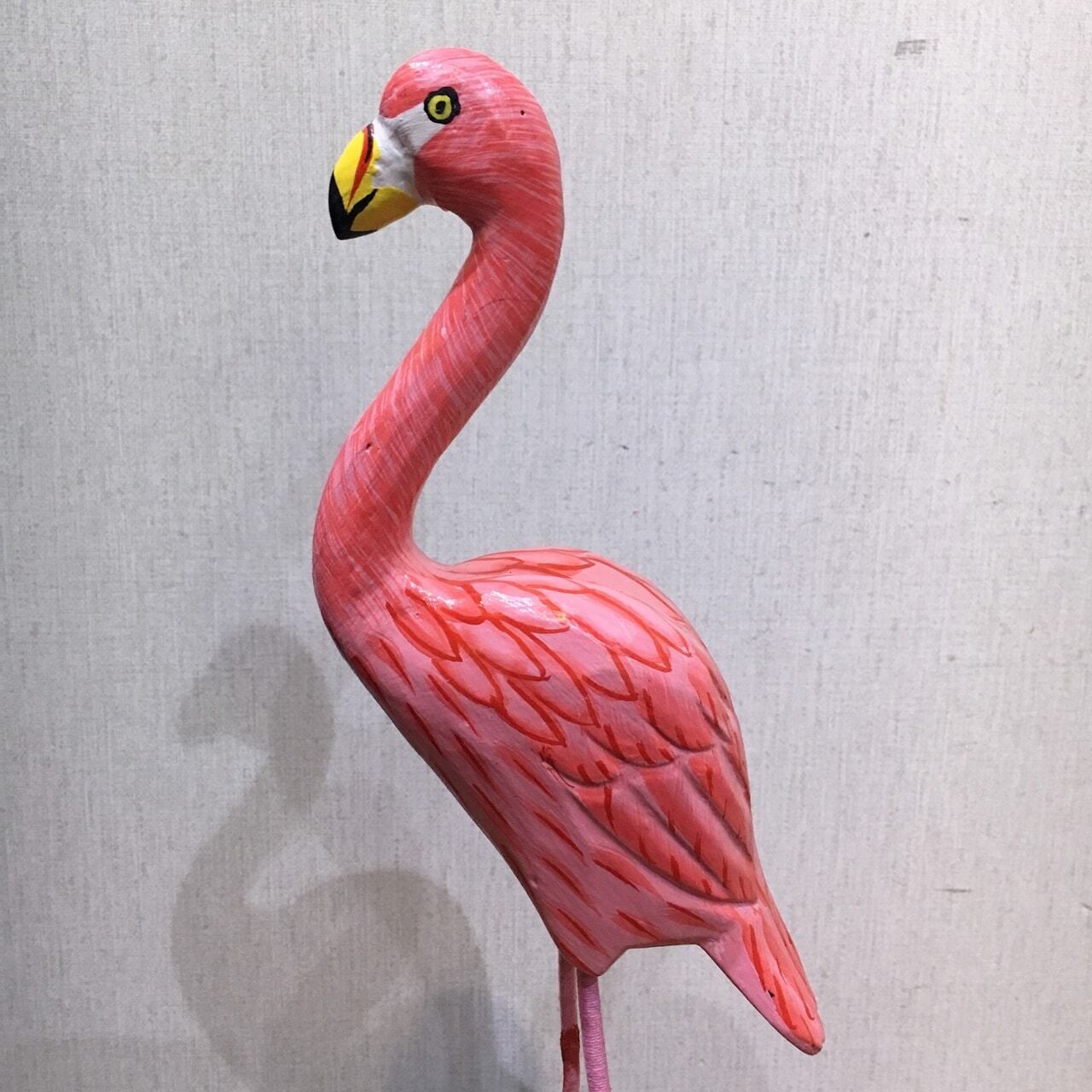 木製フラミンゴ 36cm 鳥のオブジェ インテリア バリ雑貨 アジアン雑貨