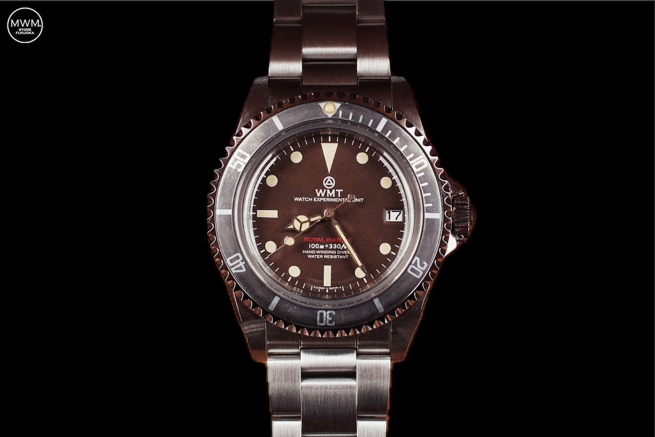 WMT Royal Marine – ( Tropical Brown ) Metal Band + Italian Leather Strap ” Aged ” Edition