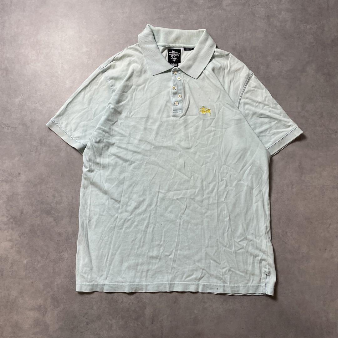 00s OLD STUSSY ワンポイント刺繍ロゴ 半袖 ポロシャツ