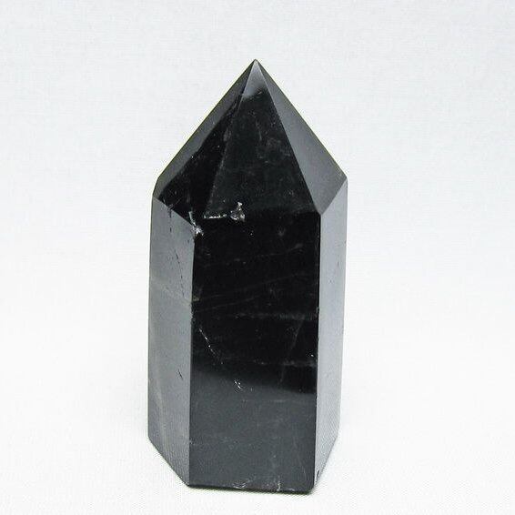 黒水晶 ポイント モリオン 六角柱 置物 一点物 152-4385
