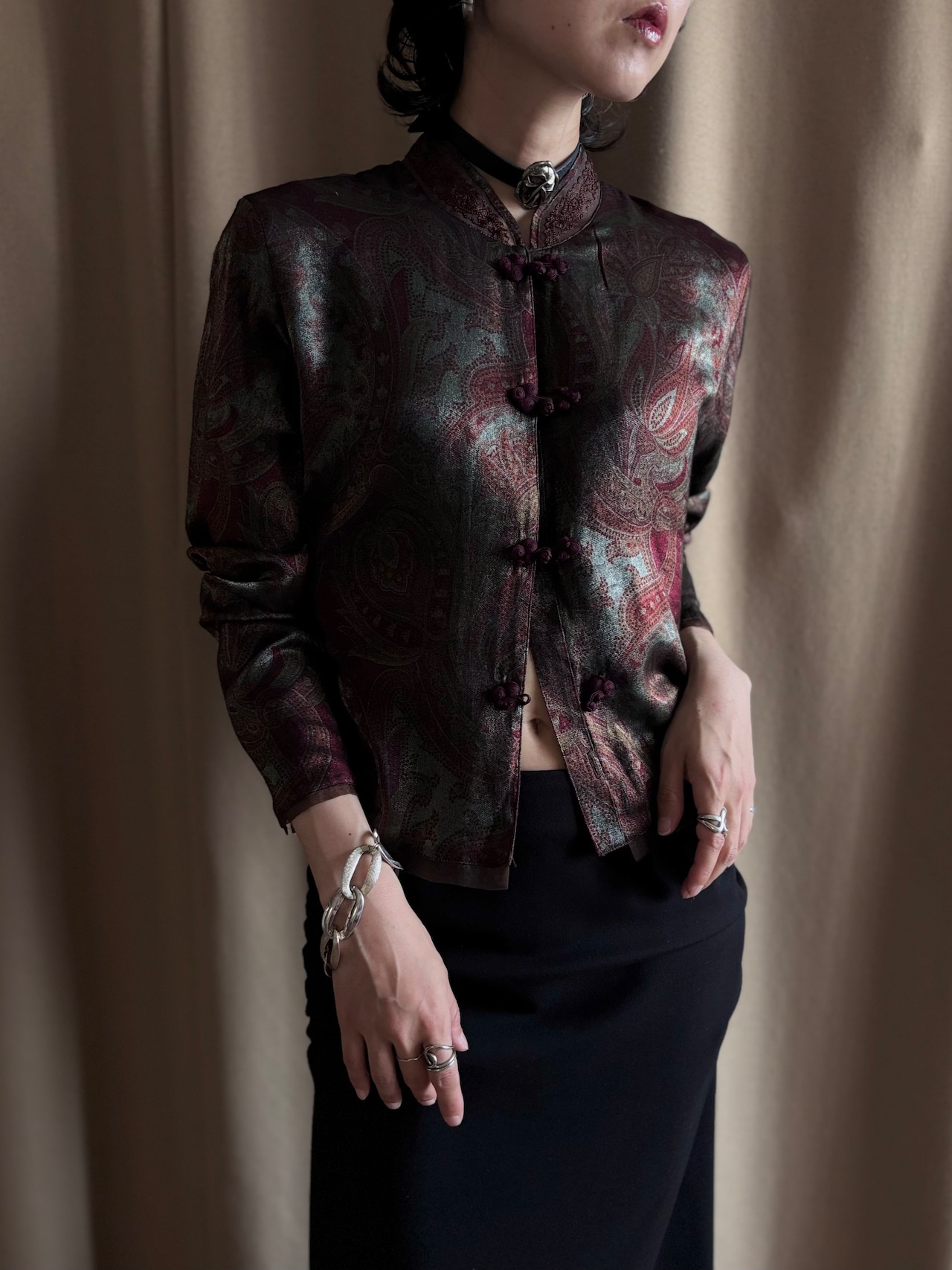 MADE IN JAPAN paisley china button shirt-5271-6