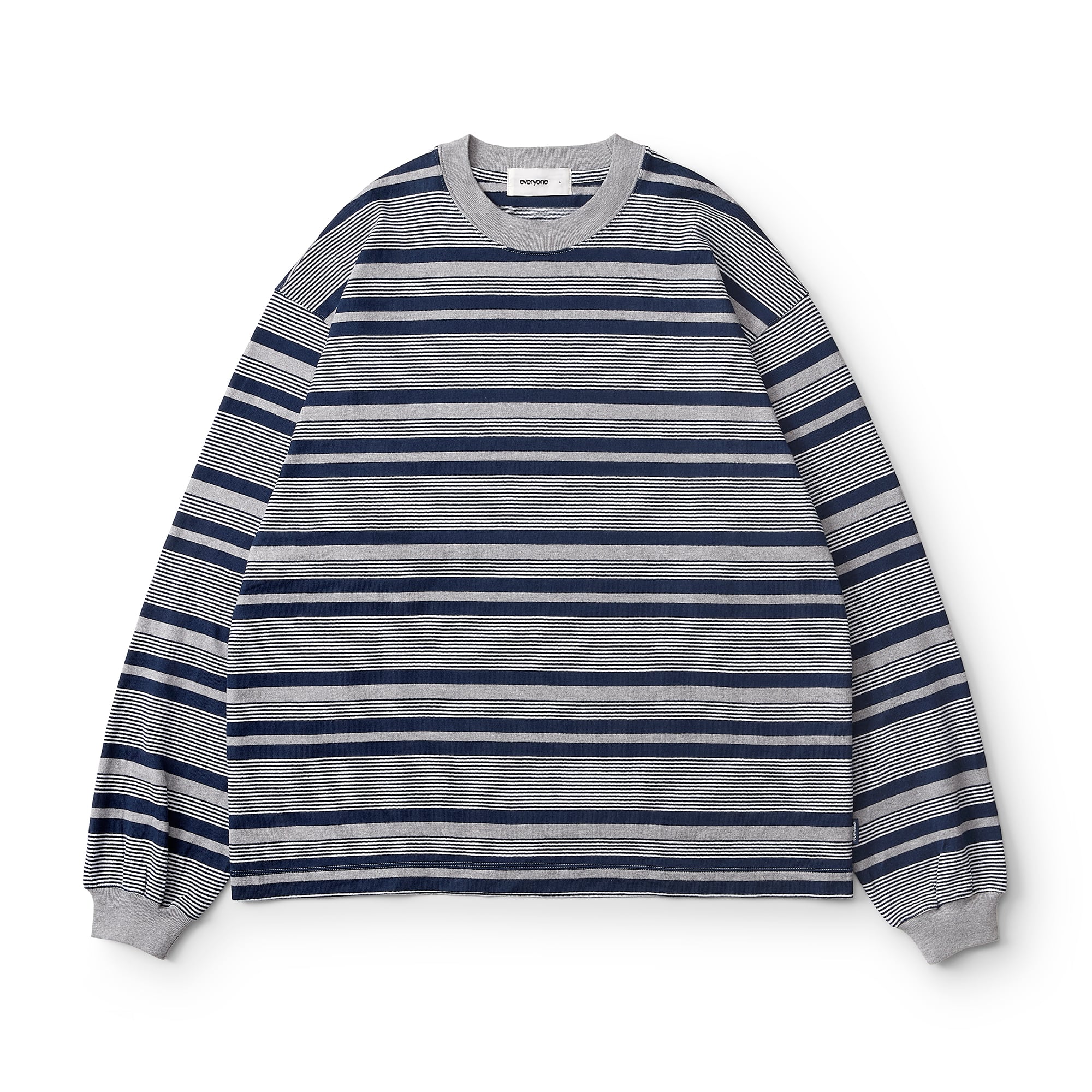 トップス everyone border long sleeve t-shirt everyone border long sleeve tee shirt (NAVY) | everyone