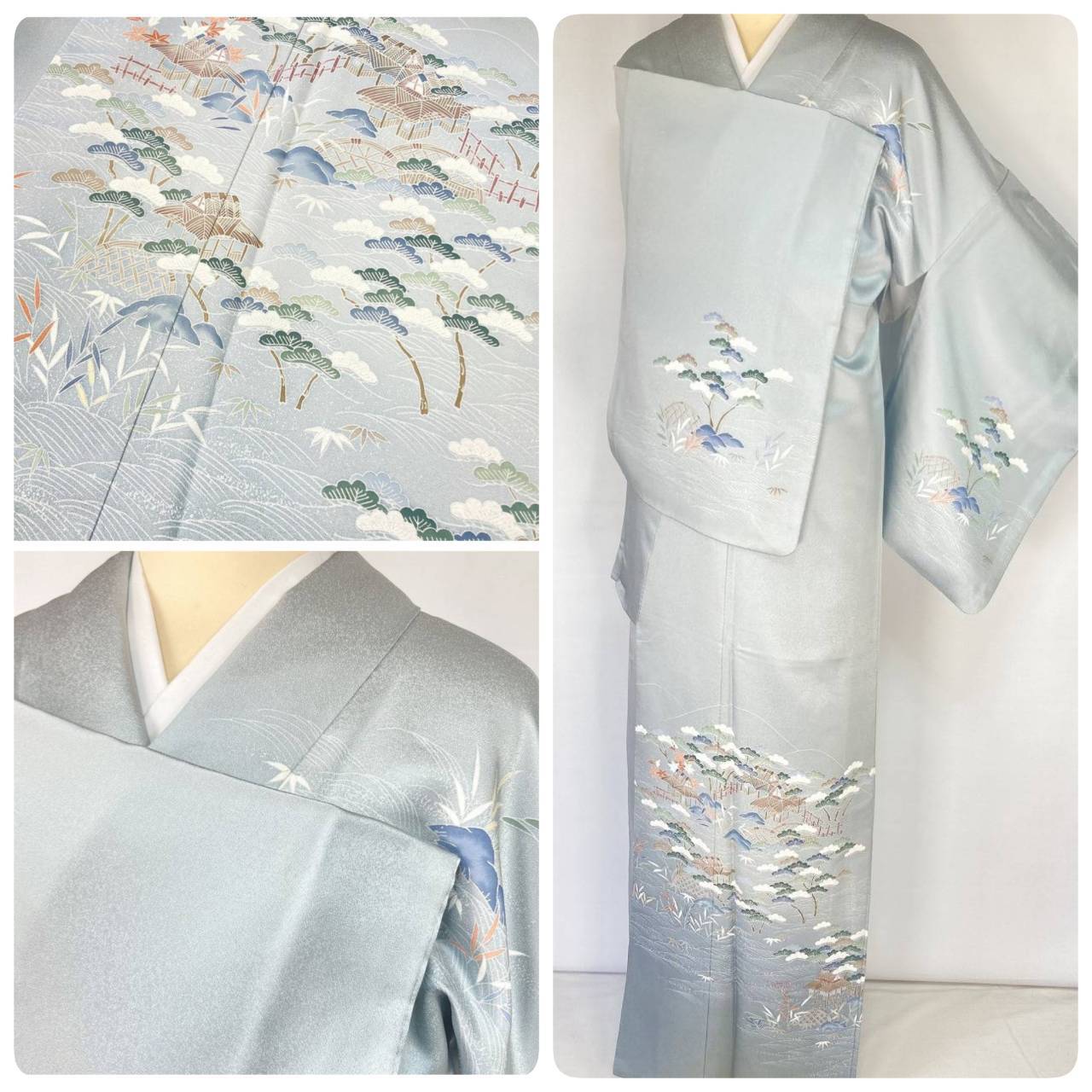 桂由美 唐織 華紋 熨斗 袋帯 正絹 金糸 黄緑 白 紫 ピンク ゴールド