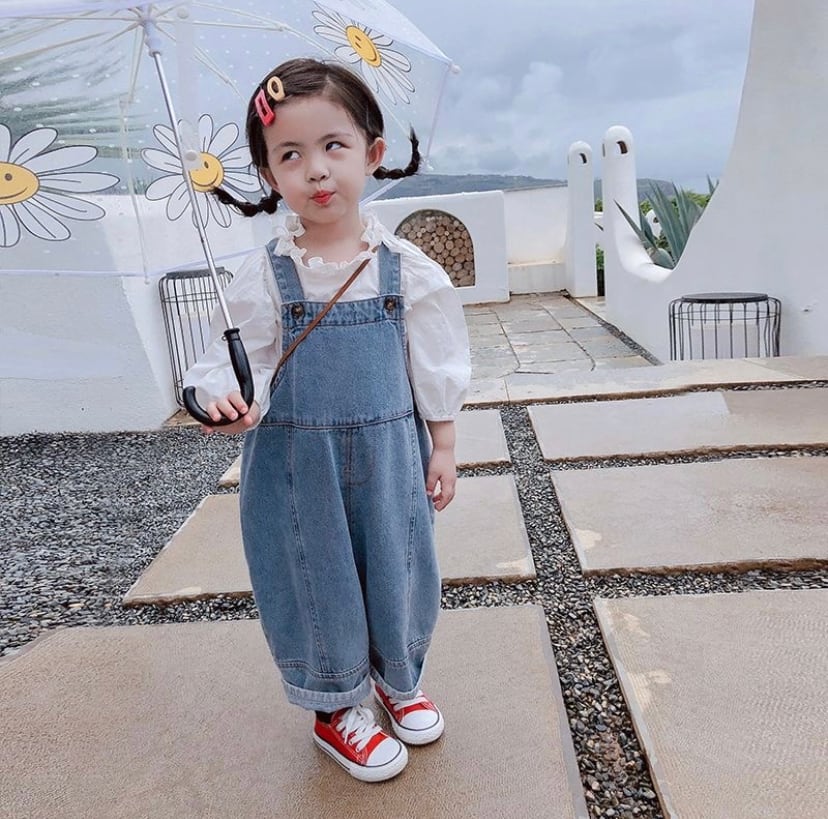 即日発送・日本倉庫即納」キッズデニムサロペット オーバーオール 80