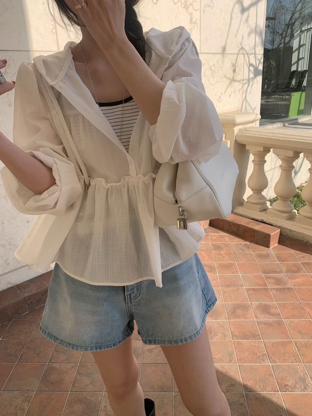 (予約) mellounge  / Nana hood blouse 1color