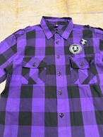 skull patch check shirts