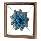 メタルフラワーウォールアート 壁の装飾 デコレーション 木製フレーム付き