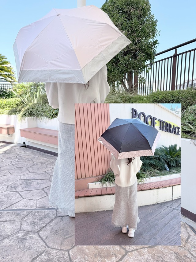 晴雨兼用バイカラー折り畳み日傘