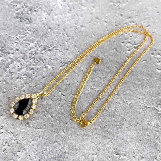 漆黒の宇宙✧モリオンお守りネックレス✧GALAXY✧サージカルステンレス