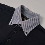 Paul Stuart ポールスチュアート 襟切り替え BD 半袖 ポロシャツ サイズ M /メンズ/ネイビー