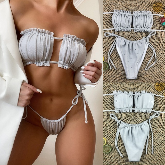 【Miao】♡水着♡グレー 誘惑 セクシー ビキニ キャミソール 水着 ビキニ 温泉 海辺