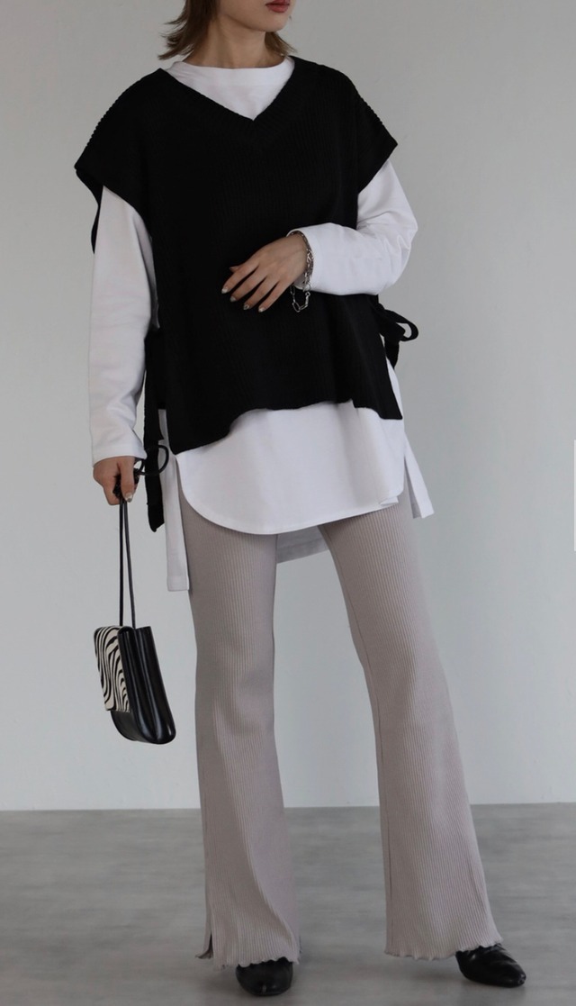 フレアリブレギンスパンツ