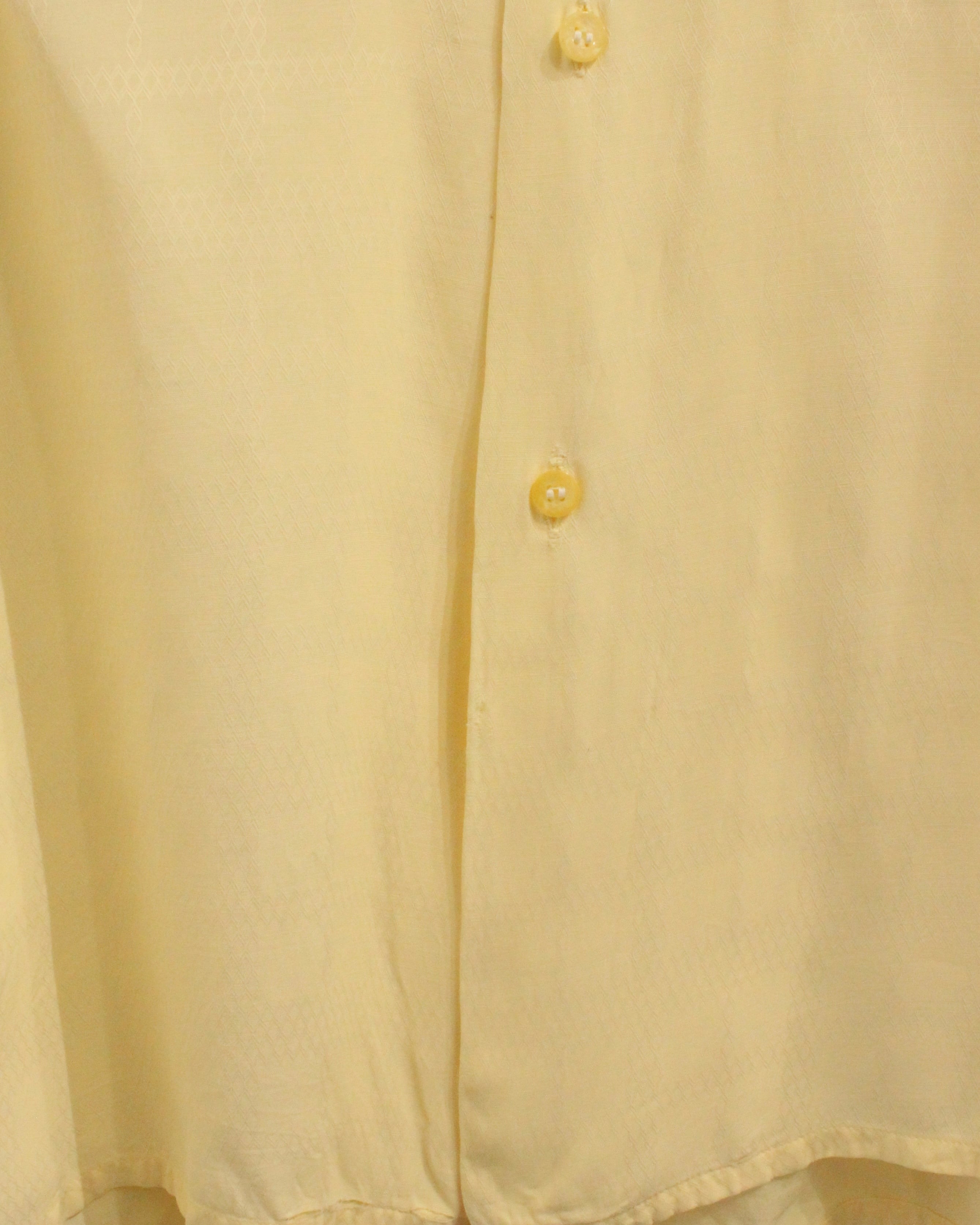 50s B.V.D. Jacquard Pattern Rayon Satin Open Collar Shirt | VOLAR