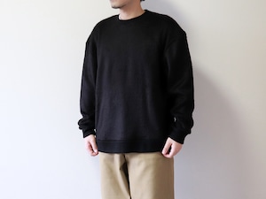 Upscape Audience /  EXLANWOOL モヘアクルーネックニットソー - BLACK