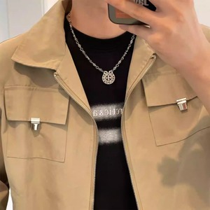 Distressed Cross Pendant Necklace-Unisex-(FD107)