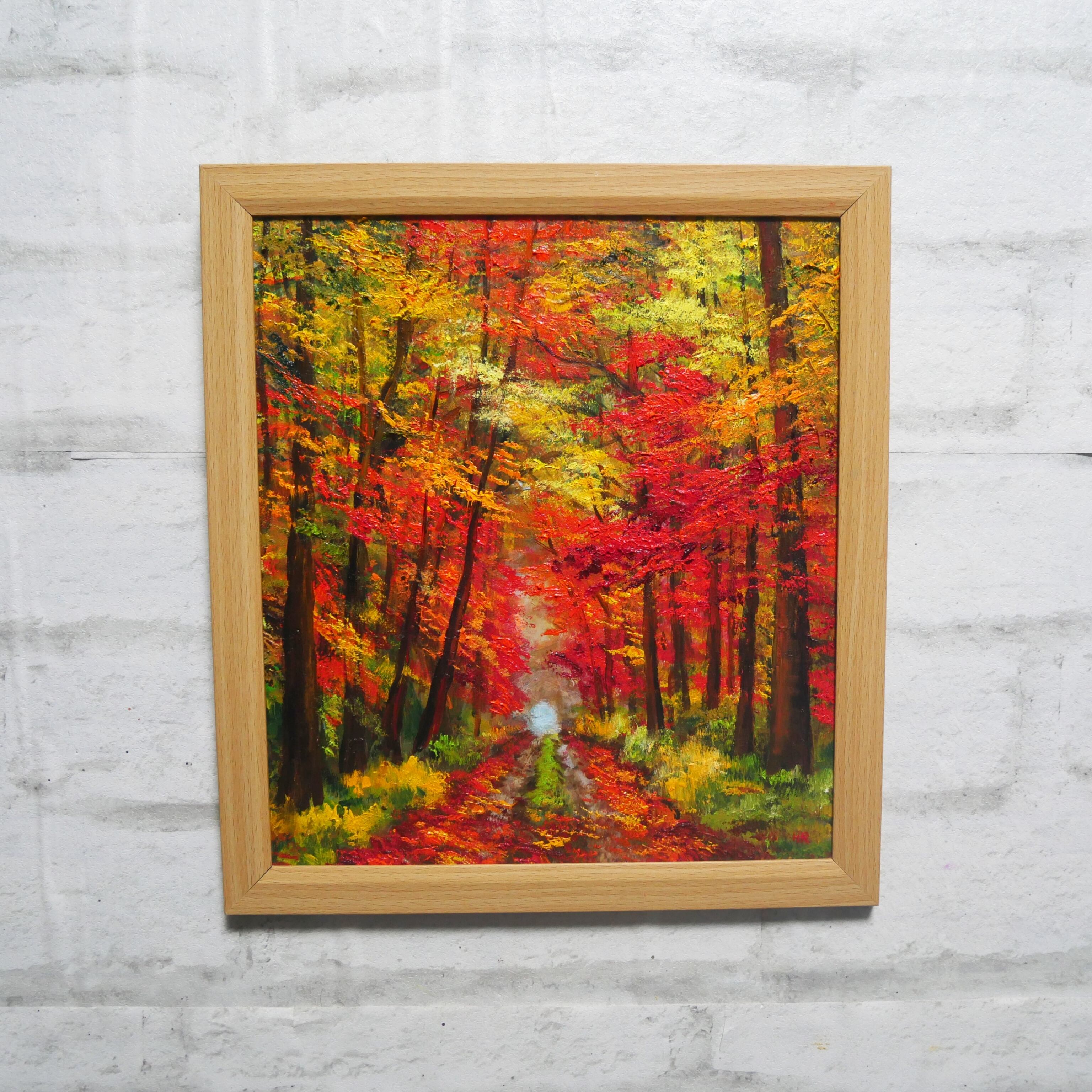 油絵 油彩 油彩画 絵 絵画 【紅葉の回廊】 | HIROSHI1990
