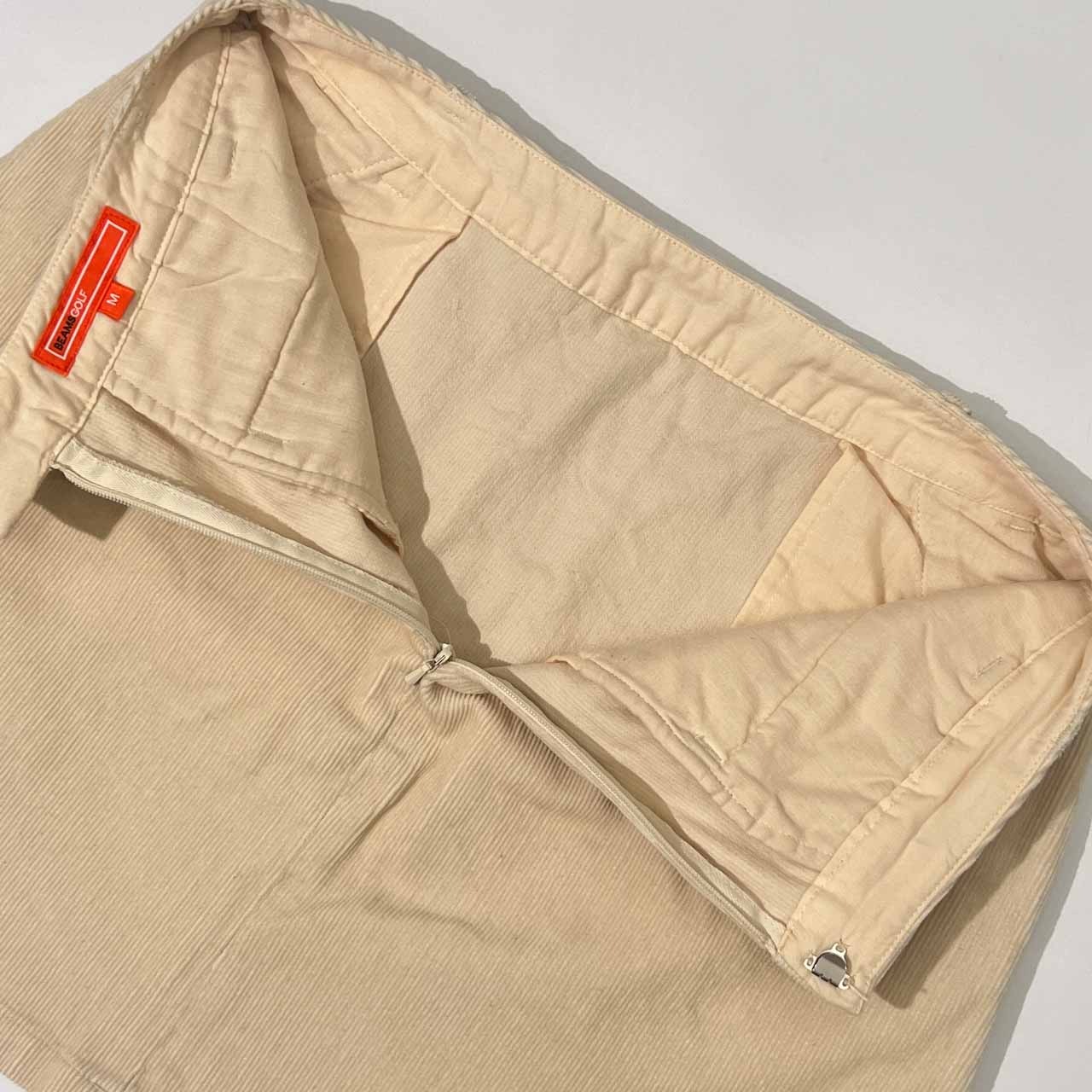 BEAMS GOLF ビームスゴルフ コーデュロイ ミニスカート M/ベージュ系 レディース
