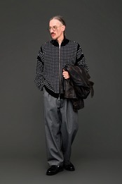 SAYATOMO / 2-Tack Herringbone Wide Slacks