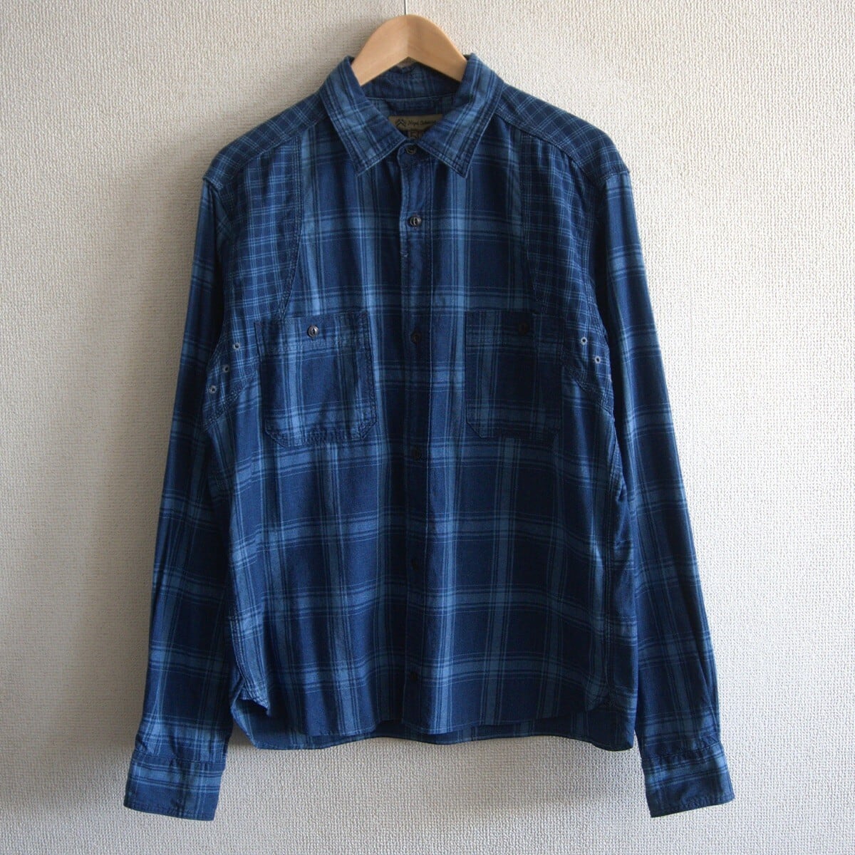 【ビッグサイズ】NIGEL CABOURN 【INDIGO CHECK MEDICAL SHIRT】50  インディゴ CHECK ナイジェルケーボン  シャツ  s2603110 ビッグサイズ】NIGEL CABOURN 【INDIGO CHECK MEDICAL SHIRT】50