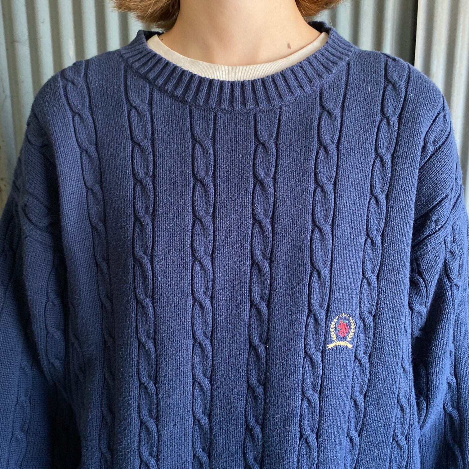 90年代 TOMMY HILFIGER トミーヒルフィガー コットンニットセーター 