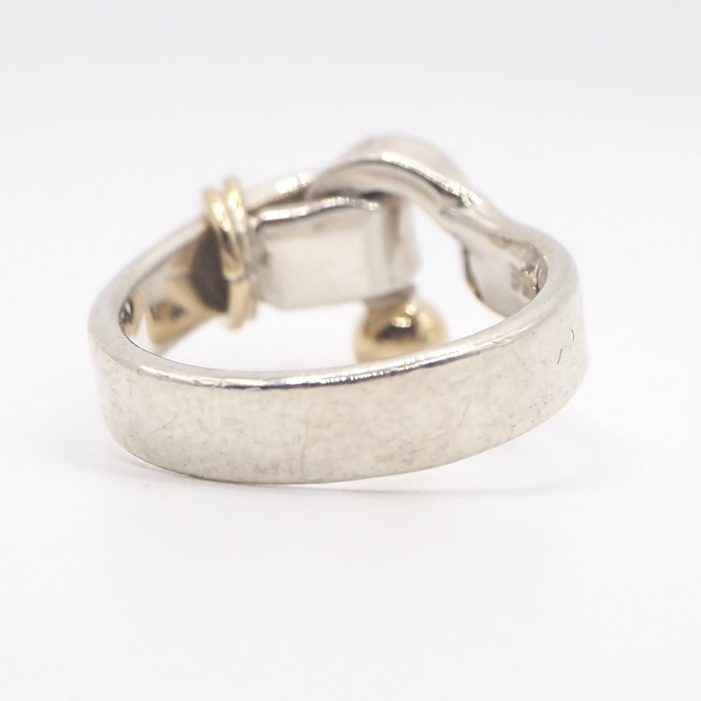 Tiffany&Co. 約9号 フック&アイ コンビ リング シルバー925 K18