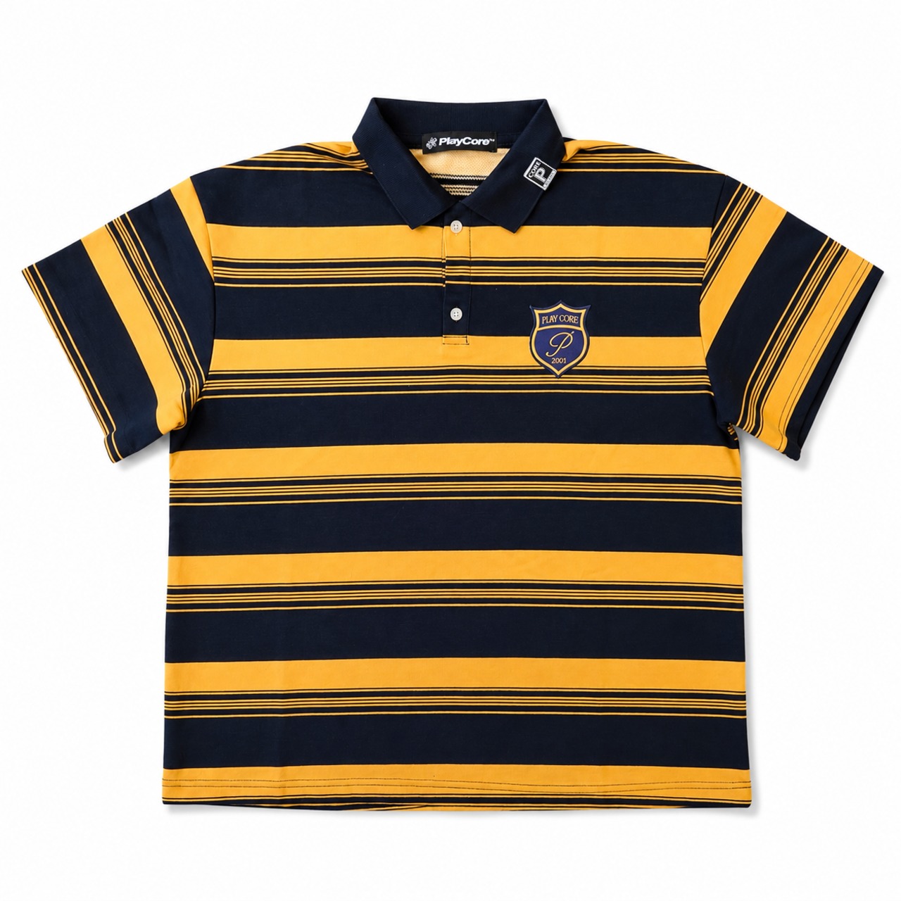 Emblem Stripe Polo Shirt / YELLOW×BLACK - 1