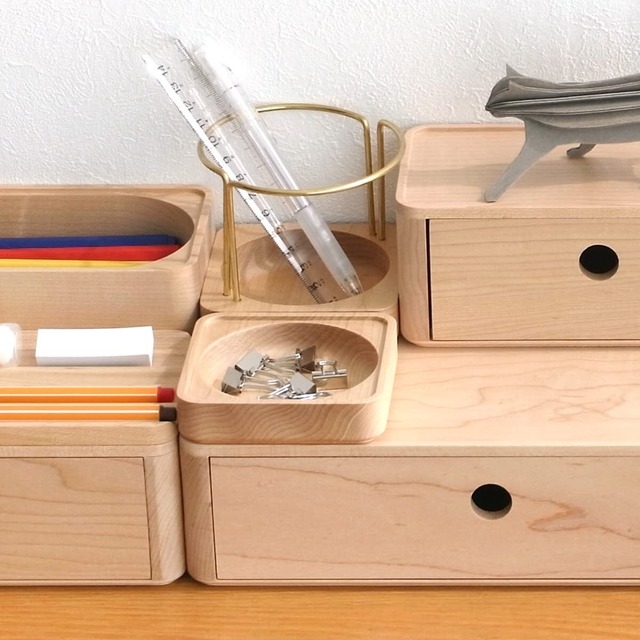 Jeantopia（ジントピア） トレイ 木製 小物入れ トレー 卓上収納 1S (トレー90×90mm)