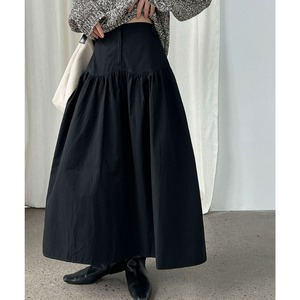 switching gathered long skirt J00024