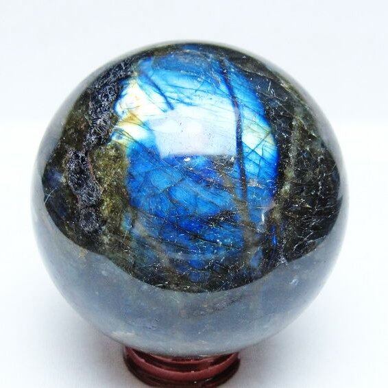 ラブラドライト 丸玉 83mm スフィア 置物 一点物 151-9154