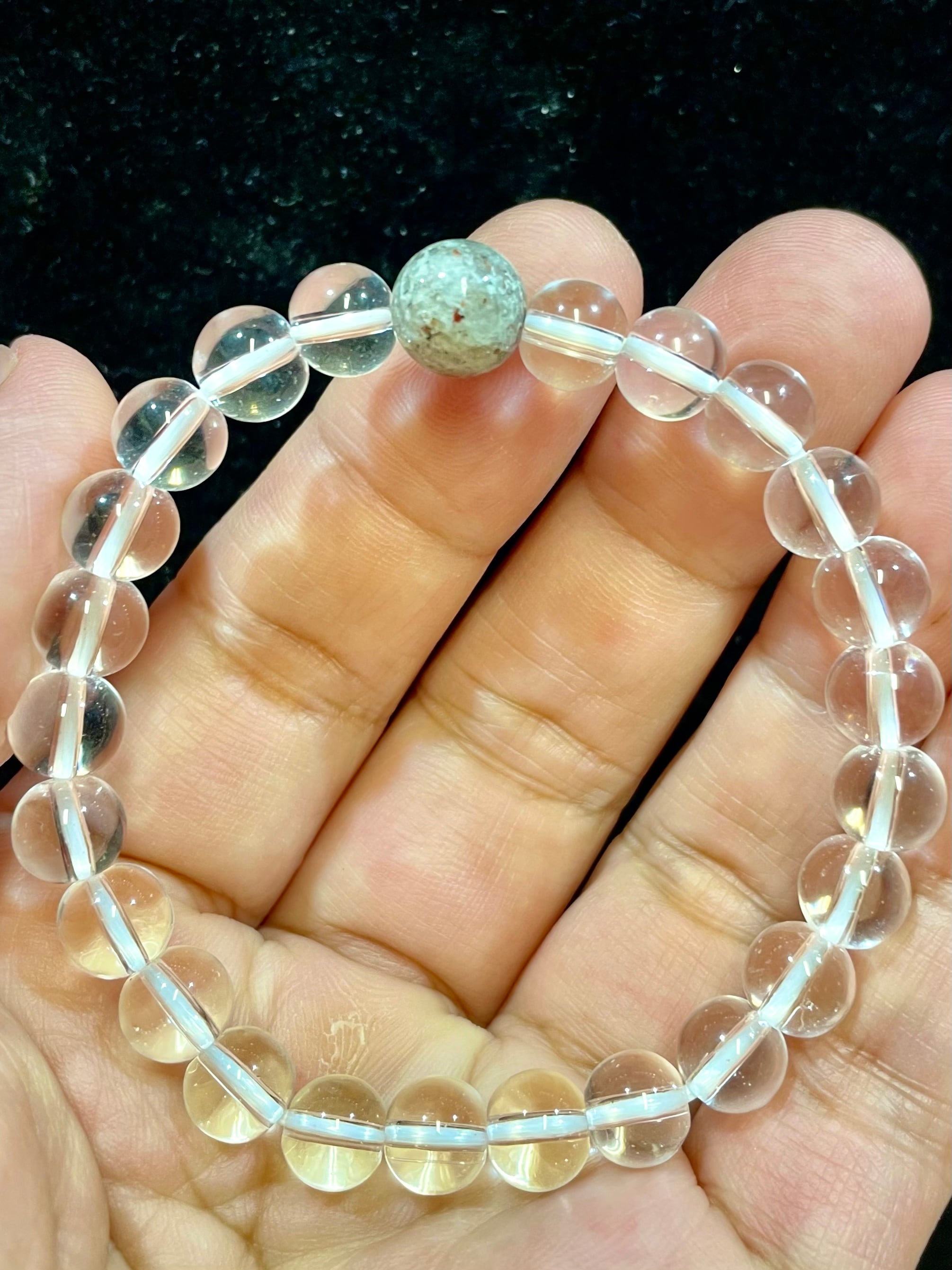 3) 世界初!!!「南極の石(アンタークティック・ストーン」クリアビーズ・ブレスレットL