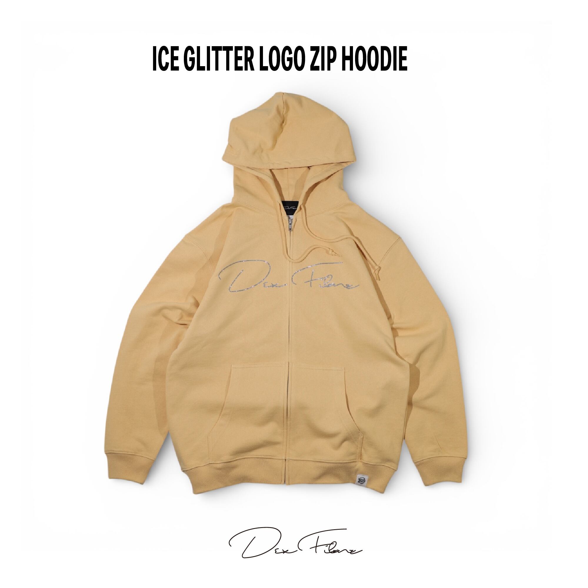 90 Logo Glitter Zip Hoodie