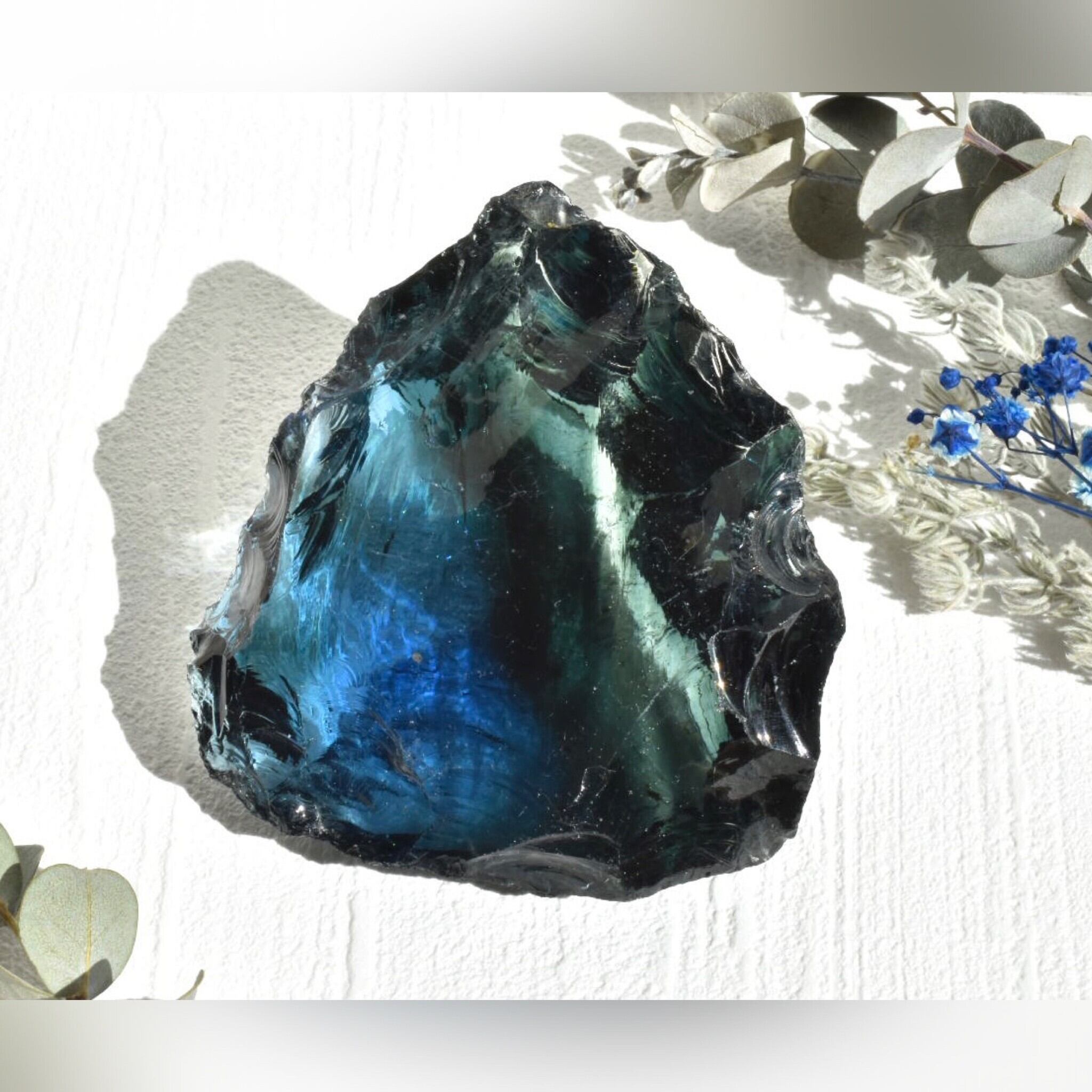 《不思議カラー!》インドネシア産 アンダラクリスタル 原石 ブルー&グリーン&クリア トライカラー