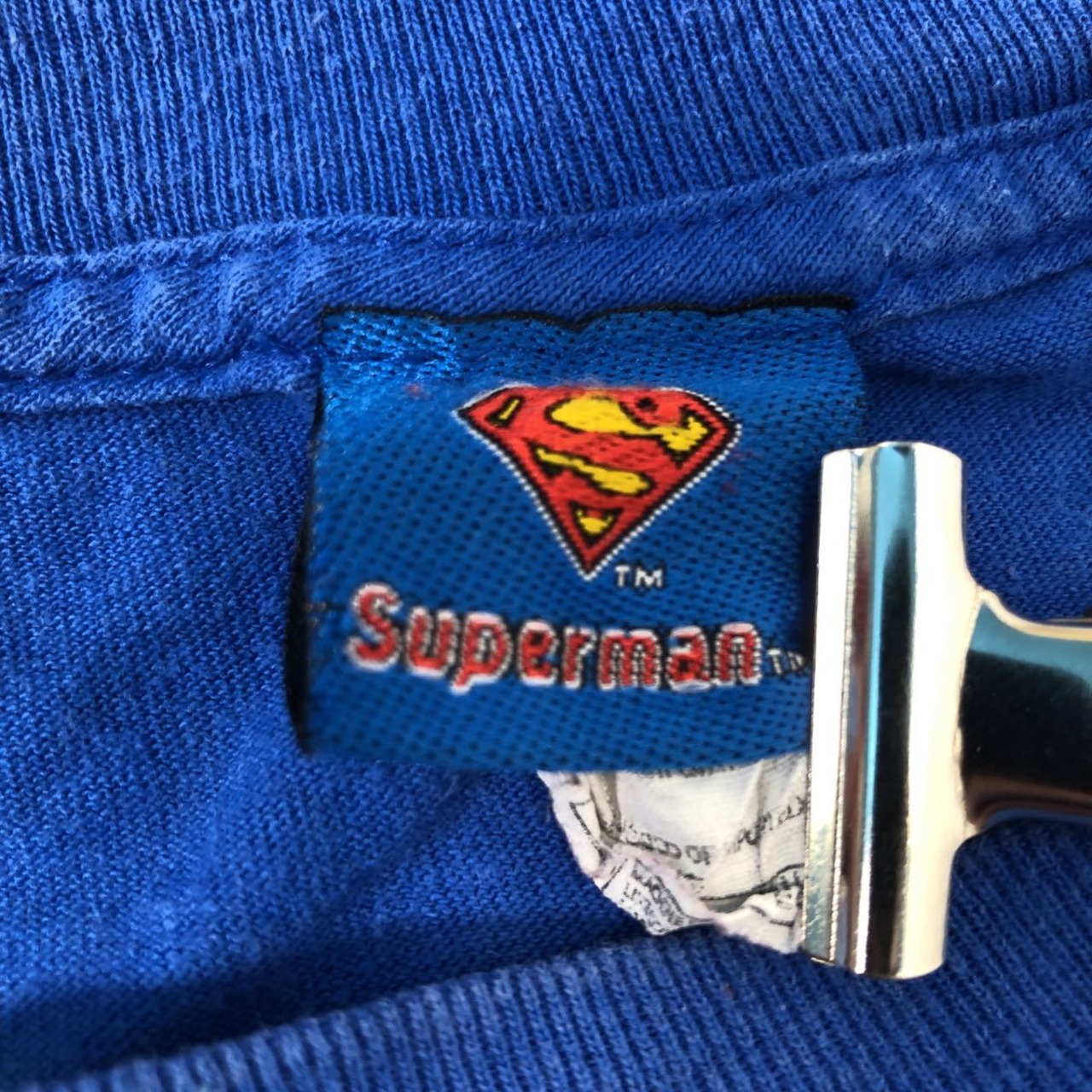 superman 半袖 プリントTシャツ XL ブルー イエロー レッド スーパー 