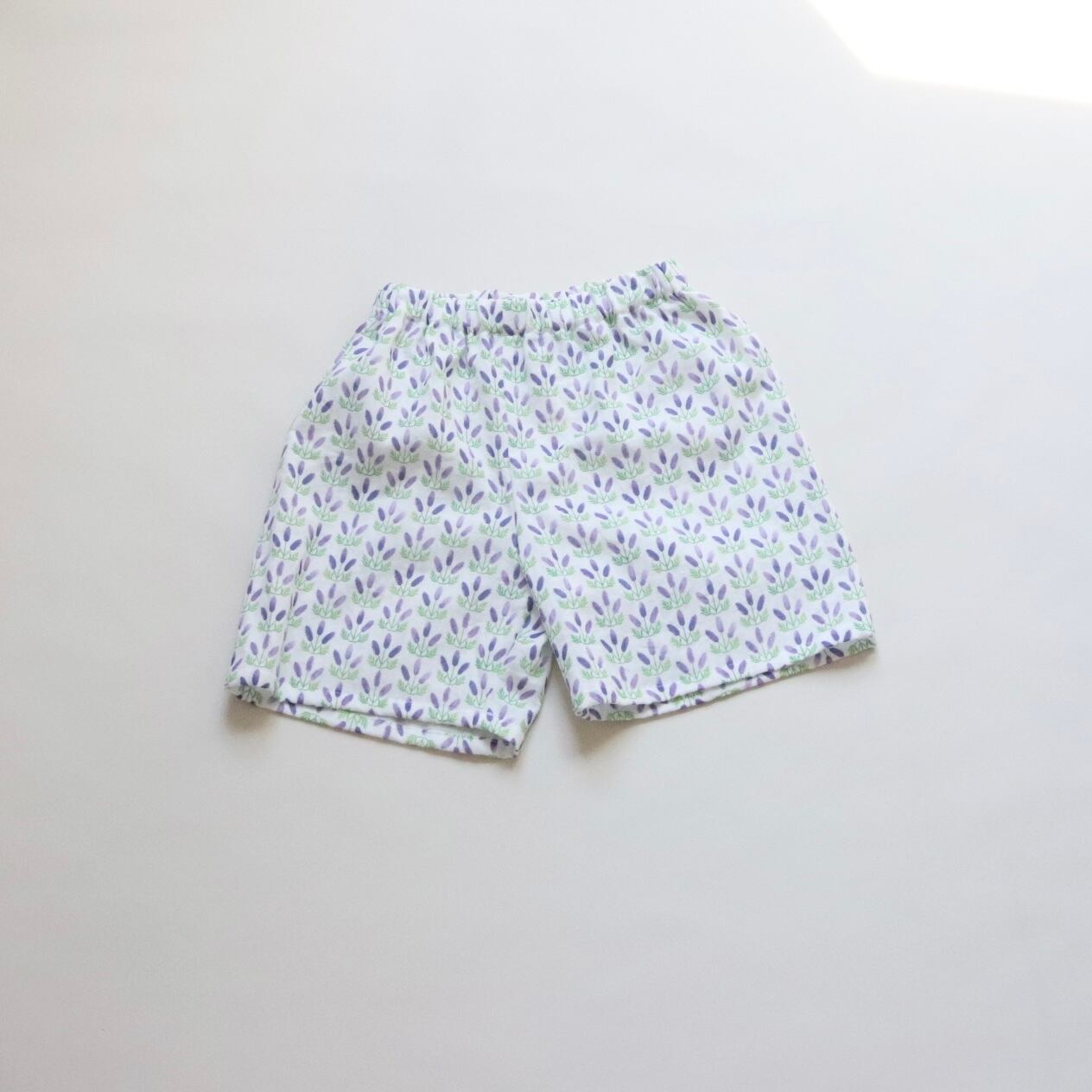 【sample】ラベンダー柄のショートパンツ/120-130cm