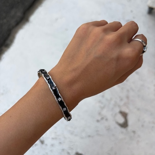 TOPANGA Jewelry Black Ripple Bangle　ブラックリップルバングル　ブレスレット　シルバーバングル　　バングル　　Bangle 　S925
