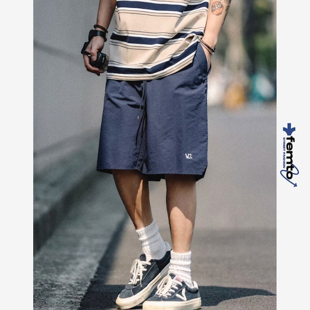 Minimal logo side slit shorts 1357