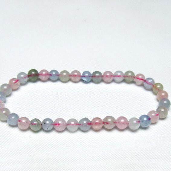 ミックスカラーベリル ブレスレット 5mm 一点物 メール便可 [M便 1/10] 111-48802