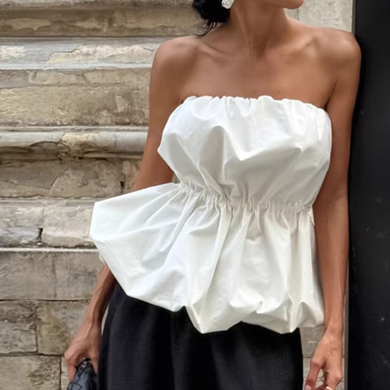 Gathered Design Cropped Top 01204