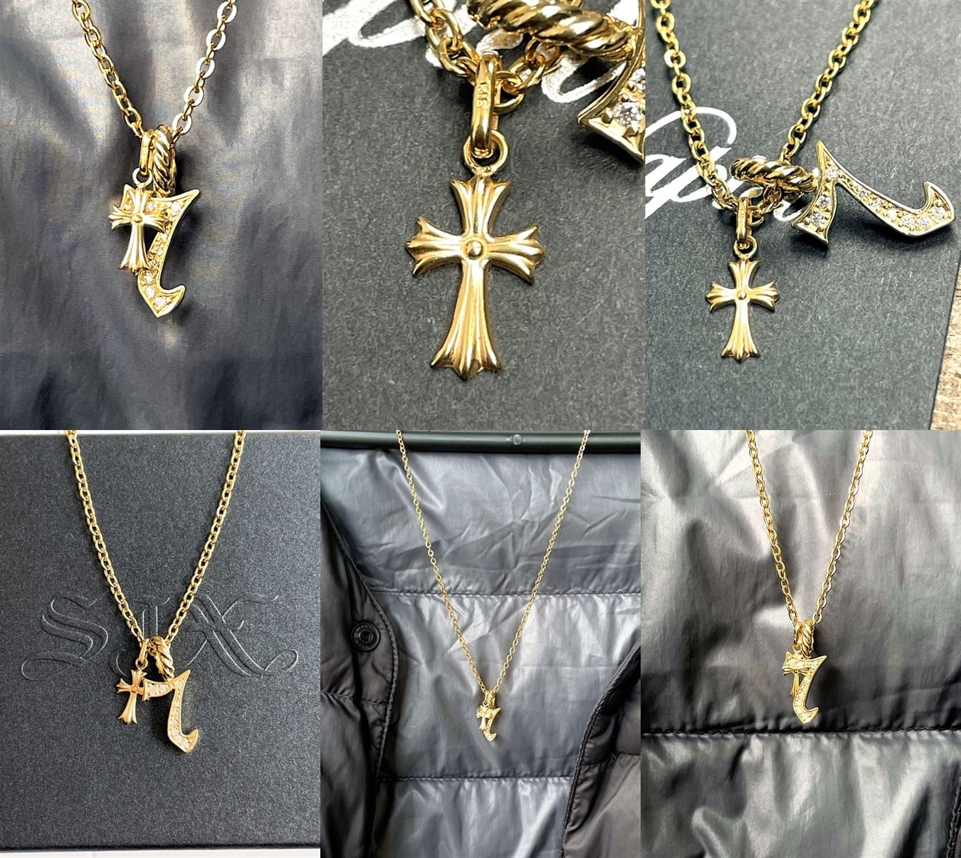 ダイヤモンド004ctSJX 750 DIAMOND CROSS CHARM K18 チェンセット