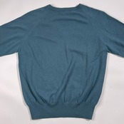 カシミヤ100% Verona ベローナ Vネック ニット セーター /くすみブルー メンズ