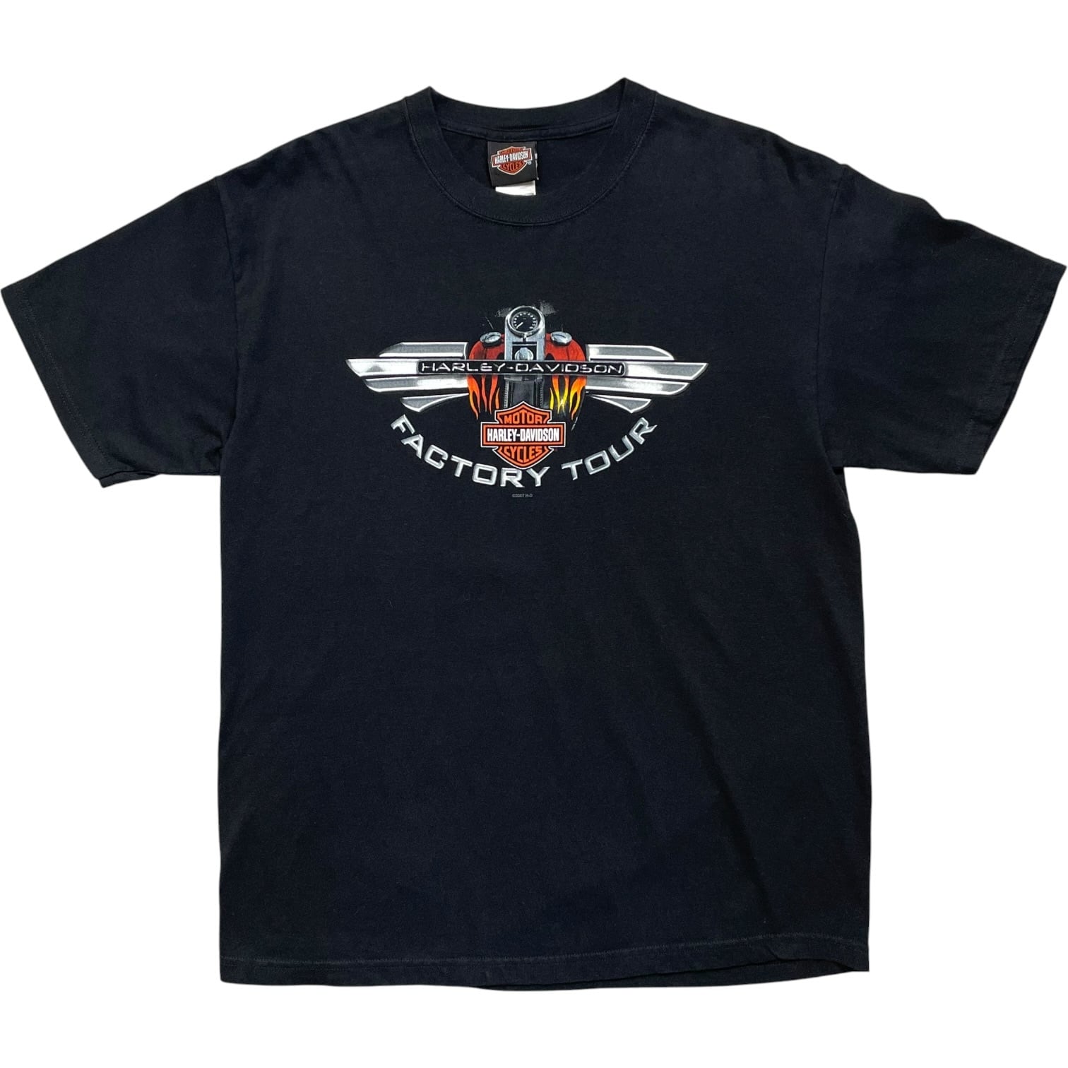 《L》Harley-Davidson ハーレーダビッドソン Tシャツ フロントプリント バックプリント ブラック USA製 no.10091