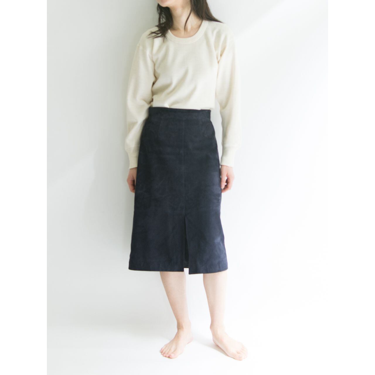 【J.CREW】Midi length leather slit skirt（ジェイクルー ミディ丈レザースリットスカート）3b