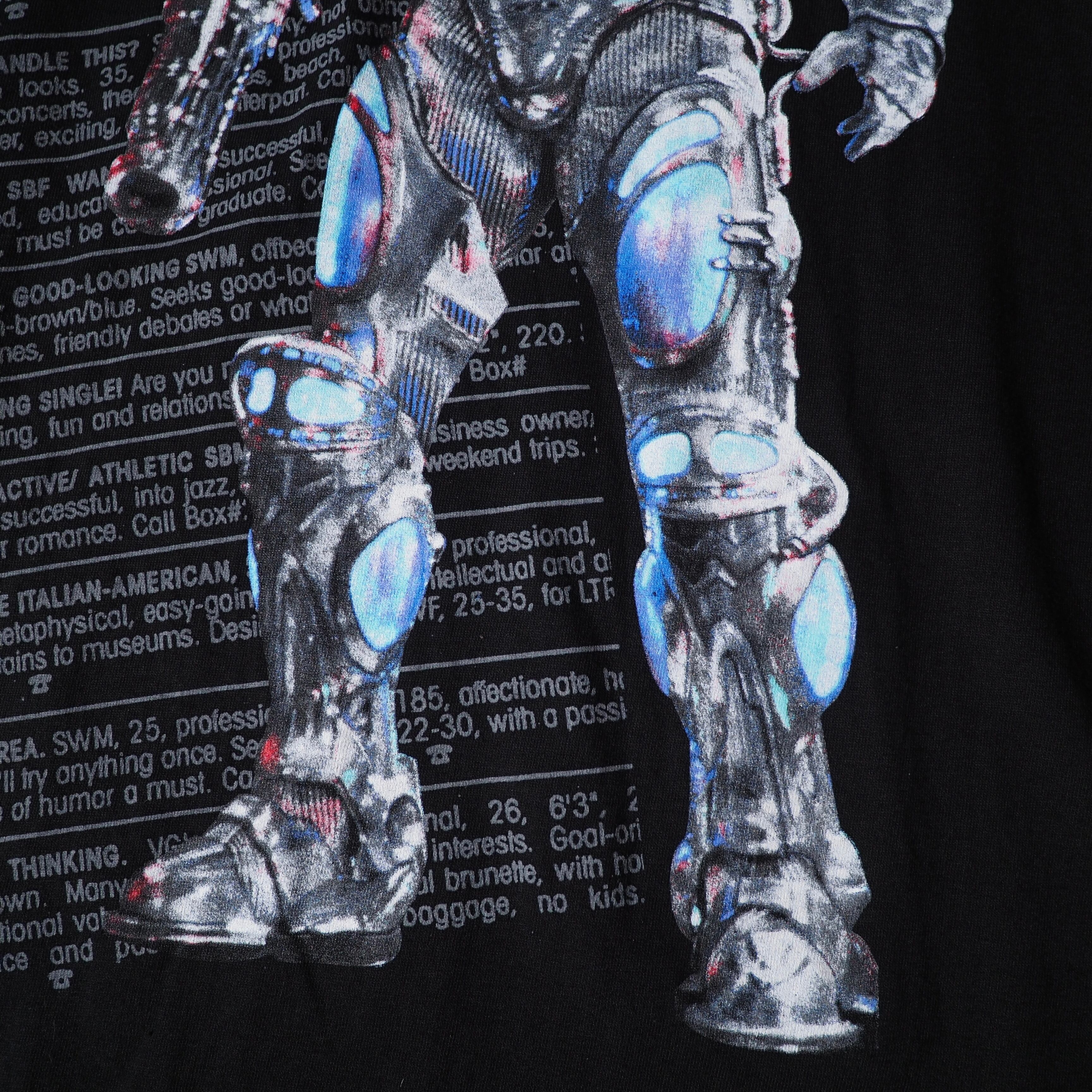 1997s ” Winter wonderman ” printed black loose Tee (made in Usa)