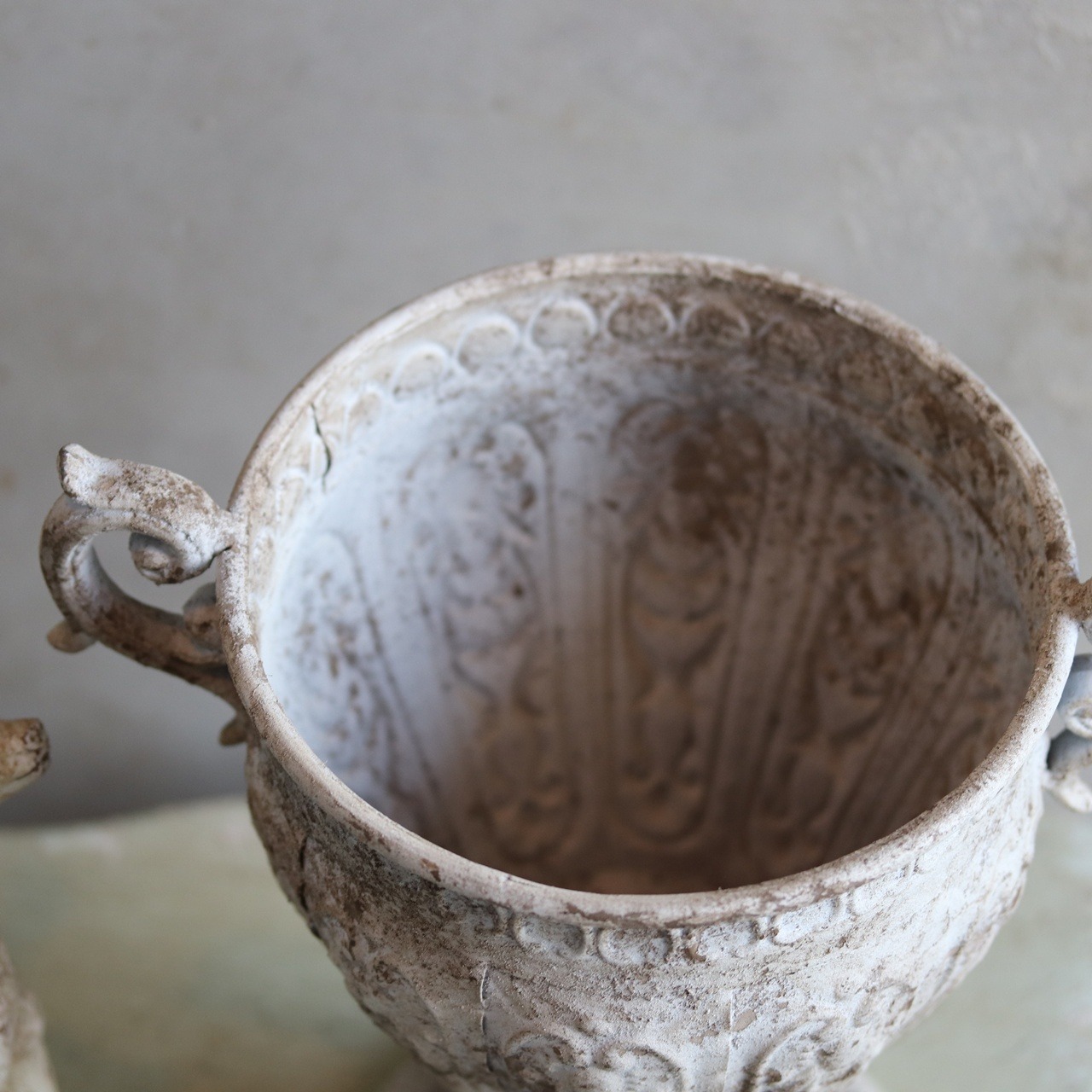 ブリキ植木鉢　アンティックデコレカップSW　アンティーク調　シャビーシック　オシャレ　UF577