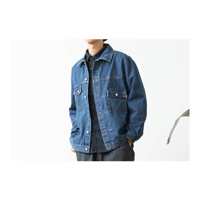 ★WASHED BLUE DENIM LApel JACKET　　　A0653