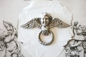 1900s フランス  ルーベンス 聖アンデレの殉教的プットーと大きなハンドルc ツマミ アンティーク