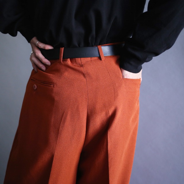 2-tuck straight silhouette terracotta super wide slacks